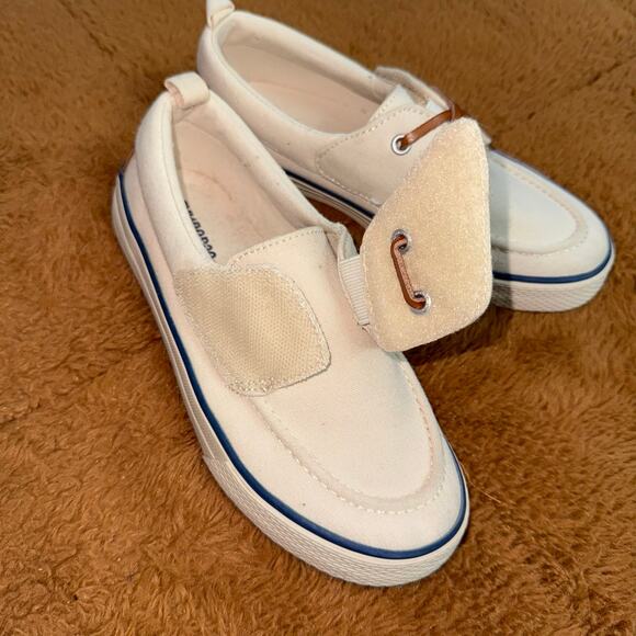 Gymboree Toddler Canvas Slip-On Boat Shoes Size 2 – Cream & Tan - Picture 9 of 10